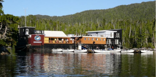 Fishing lodge operating during the summer months in Hakai Pass, BC